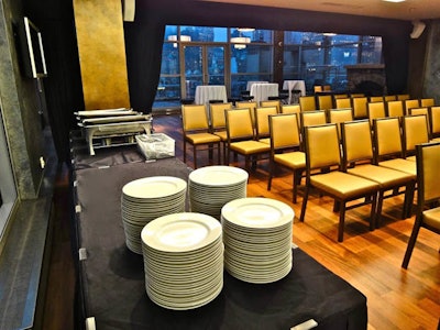 Buffet setup for theater style presentation