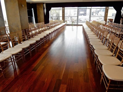 Seated runway set up looking out at Isabelle Armstrong event