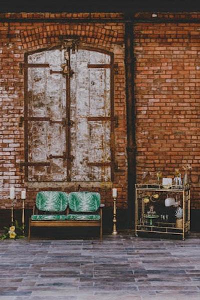 Exposed brick wall as a backdrop for vintage decor