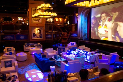 Bud Light, which also sponsors Round 2 of the draft, co-hosted a Draft Eve party with the league at the Hard Rock Café in Times Square, decorating the white leather furniture with its own pillows and throws.