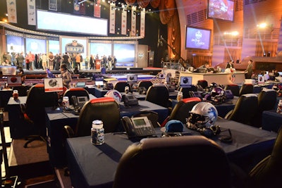For this year's draft, the team tables were moved back to accommodate more fans near the front of the stage.