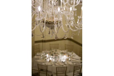 Chandelier and table in Grand Ballroom