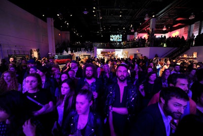 The party was spread out across two levels, including a 1,500-square-foot upper level that became a sort of makeshift V.I.P. area. Upstairs housed a Remix station, photo area, bar, and lounge.