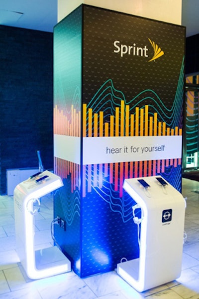 A separate demo section held kiosks that allowed press in attendance to test the new product. The new HTC One (M8) Harmon Kardon smartphone is sold exclusively by Sprint.