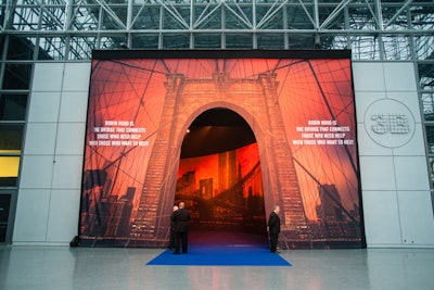Guests entered the gala by walking through a recreation of the Brooklyn Bridge.
