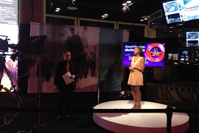 Chicago-based TV personality Brittney Payton served as the convention's host. Each morning she presented a live show from a studio inside the event’s Engagement Center, previewing the day’s events and sharing the topics that were hot on social media. The feed aired on the screens in the main theater.