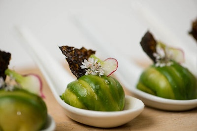 Japanese yellowtail, avocado, pine nuts, white soy