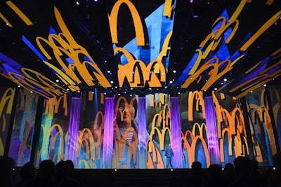 Organizers created a large theater inside one hall of the Orange County Convention Center to host the event's four global sessions.