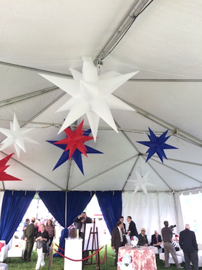 The inflatables also decorated a reception tent for a breakfast before the ceremony.