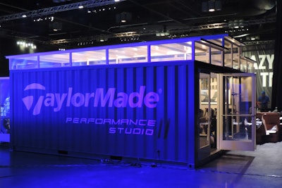 Golfers could shop or have clubs built at a custom container for TaylorMade.