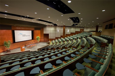 The impressive amphitheater features cutting-edge technology for your next Boston conference