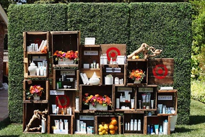 A photogenic display of wooden crates housing the entire collection was one of the few installations at the event decorated with Target's bull's-eye logo, and it served as a backdrop for many bloggers' selfies and group shots.