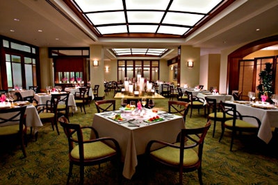 Aura restaurant provides an intimate setting for a private lunch or dinner
