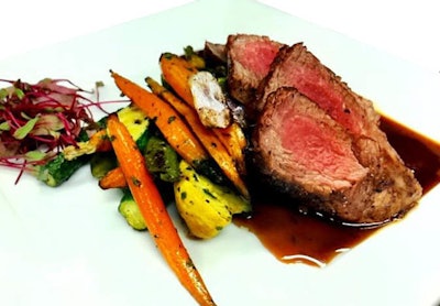 Steak and baby vegetables