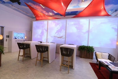 Delta’s T4X pop-up included a room with projections of planes soaring through the sky.