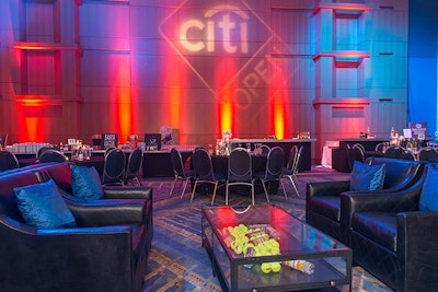 Amaryllis also set up a lounge area for Citi Open and its guests with black leather chairs and a glass coffee table encasing tennis balls and paraphernalia.