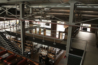 Bluejacket, an ambitious craft brewery, and its sister restaurant, the Arsenal, from Neighborhood Restaurant Group, opened in October on the Capitol Riverfront in the renovated historic Boilermaker Building. The Arsenal, located inside the brewery, seats approximately 200 and has a semiprivate area on the second floor that accommodates as many as 20 guests for events. The brewery also hosts tours.