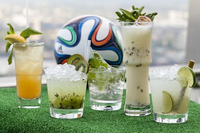 SushiSamba Coral Gables and Miami Beach locations have programmed a series of events dubbed 'Mundial' to mark the World Cup. The beverage menu includes several varieties of caipirinhas made with the Brazilian spirit cachaça. Fans who take selfies at the events and include the #SambaSelfie hashtag will be entered in a contest giving away a trip to Brazil during Carnival 2015.