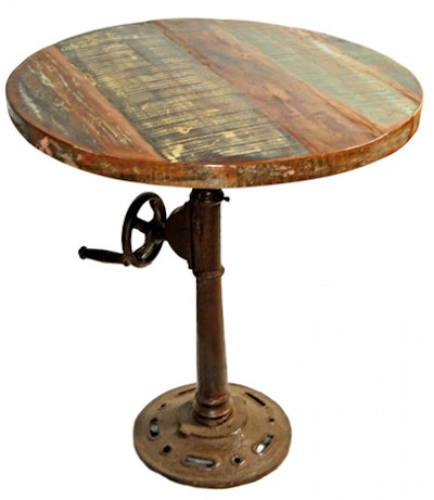 Cogwheel highboy table, price upon request, available nationwide from FWR Rental Haus