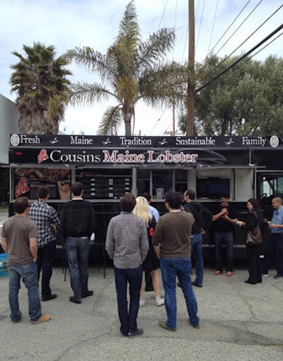 Cousins Maine Lobster, based in Los Angeles, offers East Coast seafood favorites, such as lobster rolls and lobster potpie. The truck currently serves the Los Angeles and Orange County areas; pricing is around $2,000.