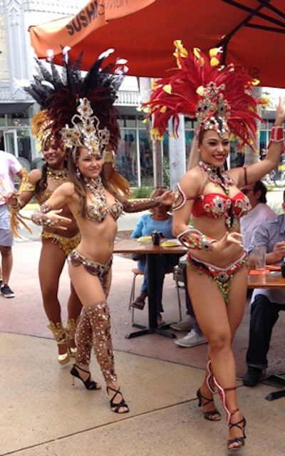 The March event at SushiSamba Coral Gables also featured samba dancers in traditional costume.