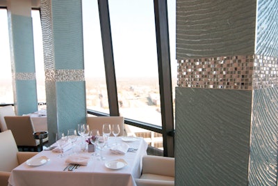 For dining with a view, there's Nikolai’s Roof, the haute cuisine restaurant perched on the 30th floor of the Hilton Atlanta. The eatery reopened in January following a $1 million renovation and now offers a look inspired by cold Russian winters and ice, with glass chandeliers with intertwined glass ribbons, columns finished with a decorative cracked-glass effect, and fabrics and leathers in cream and grey.