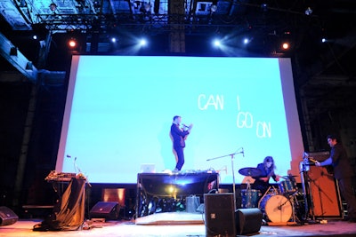 Musician Rich Aucoin performed against a video mash-up that showcased highlights of the Luminato Festival, a 10-day celebration of the arts scene in Toronto.