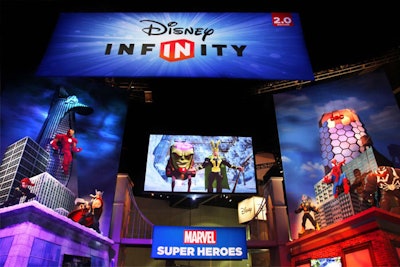 Disney Interactive's booth at E3 encouraged social posts with a superhero selfie station.