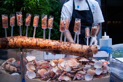 Yuhi Fujinaga and Michael Gabriel of the Sea Grill presented an 'Hawaiian Ahi Luau' with push pops filled with yellowfin tuna.