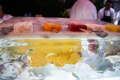 As part of their luau station, Yuhi Fujinaga and Michael Gabriel also offered a refreshing array of frozen popsicles.