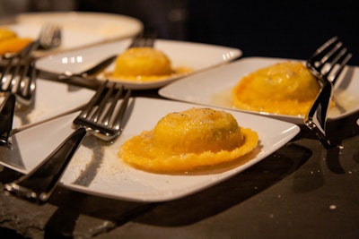 Matteo Bergamini of SD26 Restaurant & Wine Bar offered guests a sunny yellow pasta dish—uovo in raviolo—or, ravioli with an egg inside.