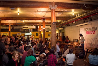Stedman introduced one of Northside’s monthly Innovation Meetups earlier this year at the Brooklyn Brewery.