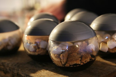 Inventive desserts from Loschiavo’s catering firm have included hickory-smoked s’mores.