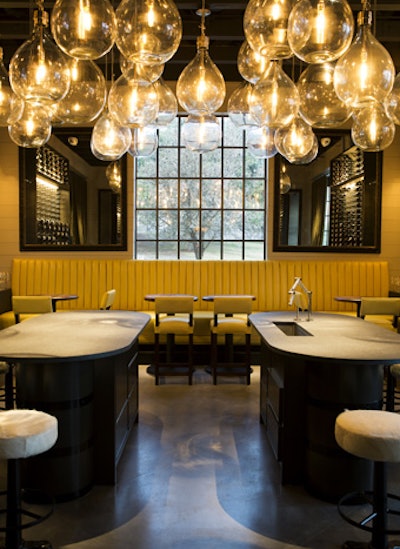 Among last winter's most anticipated openings was LaV, a French-inspired restaurant in a converted warehouse on the city's east side from executive chef Allison Jenkins and managing partner Vilma Mazaite. Designed like a home, the interior has several intimate rooms each designed with a distinct style. The wine bar has tall communal tables; the bar lounge is in the center of the restaurant; the main dining room has an elegant feel; and the wine cellar holds 12 people for private events. Outdoors, there is a fountain with pergola seating and stone tables. In total, the 5,000-square-foot space seats 146 diners. Buyouts are available.