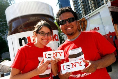 Staffers promoted the #SpreadtheHappy campaign through customized T-shirts and giveaways.