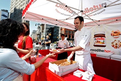 Guests waited in line at 6:30 a.m. for a chance to sample Nutella-flavored Cronuts among other snacks.