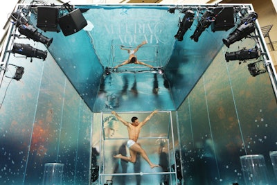 M.A.C. Cosmetics celebrated its new Alluring Aquatic collection with performances in a custom 12-foot aquatic tank on Hollywood Boulevard.