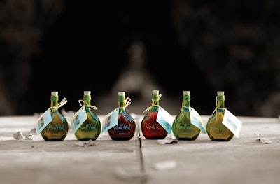 Miniature bottles of Round Pond Estate’s olive oil and vinegars, $9 each, allow guests to take home a taste of Napa Valley. The 50-milliliter vessels contain artisanal flavors like Meyer lemon olive oil and Cabernet-Merlot vinegar. Items can be shipped throughout the United States and Canada.