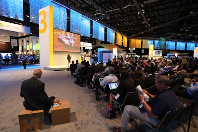In addition to the large keynote theater, five smaller theaters lined the perimeter of the new networking area and offered a continuous schedule of presentations.