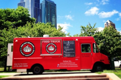 The Fat Shallot in Chicago delivers classic sandwiches with a gourmet twist, such as a B.L.T. with truffle aioli and a grilled cheese on sourdough with sautéed spinach. The truck caters large parties for $25 per person.