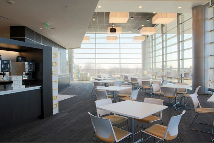 All guests have access to Nourish areas where they can enjoy unlimited beverages and snacks.