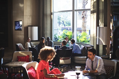 Marriott International's Workspace on Demand program allows small groups to book spaces for intimate gatherings.