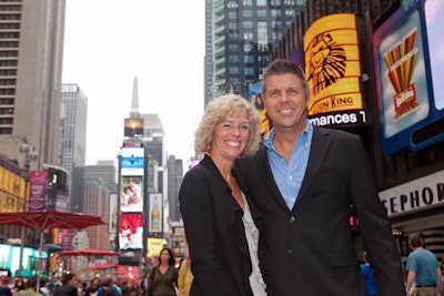 Couples photos produced by Briggs in Times Square