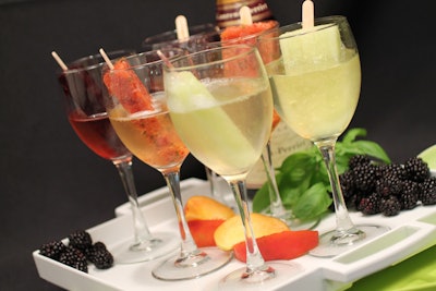 The champagne-popsicle bar will feature treats in flavors such as honeydew-ginger and peach-basil.