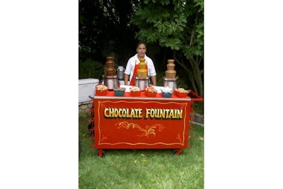 Chocolate fountain with dipping items