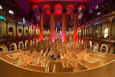 The 3,600-square-foot Big Maze, which took over a third of the event's footprint, remained open throughout the party and provided an additional interactive element.