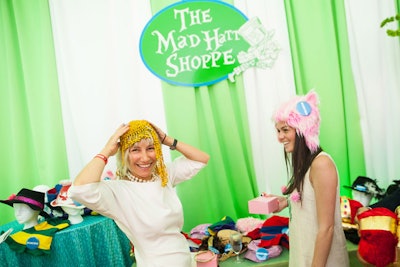 Within the Mad Hatter's Tea Party, Chicka set up the Mad Hat Shoppe for guests to choose their favorite hat—each with a Washingtonian button on it—to wear at the event and take home.