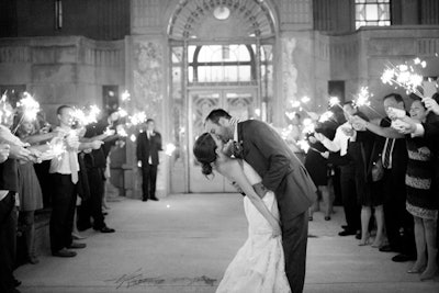 Wedding reception at Donovan Reading Room exterior