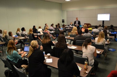 Ryan Zynger of Zynger Event Designs and Christina Sion of the California Science Center lead a packed house during their morning workshop on client/vendor relationships.