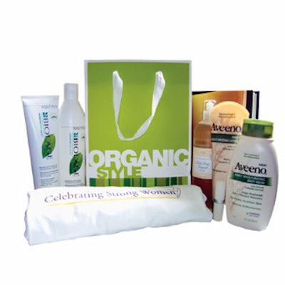 Organic Style's Women With Organic Style awards in April offered guests gift bags filled with products that jived with the magazine’s earth-friendly editorial, including Matrix Biologe shampoo, Aveeno lotion, Caldrea dish soap, a Stonyfield Farms T-shirt, and a copy of Field Notes on the Compassionate Life by Marc Ian Barasch.